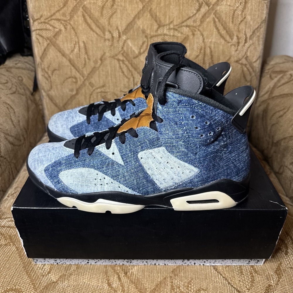Nike‎ Air Jordan 6 Retro Washed Denim - CT5350-401 Size 12 Very Nice W/Box